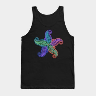 Rainbow color flower star Tank Top